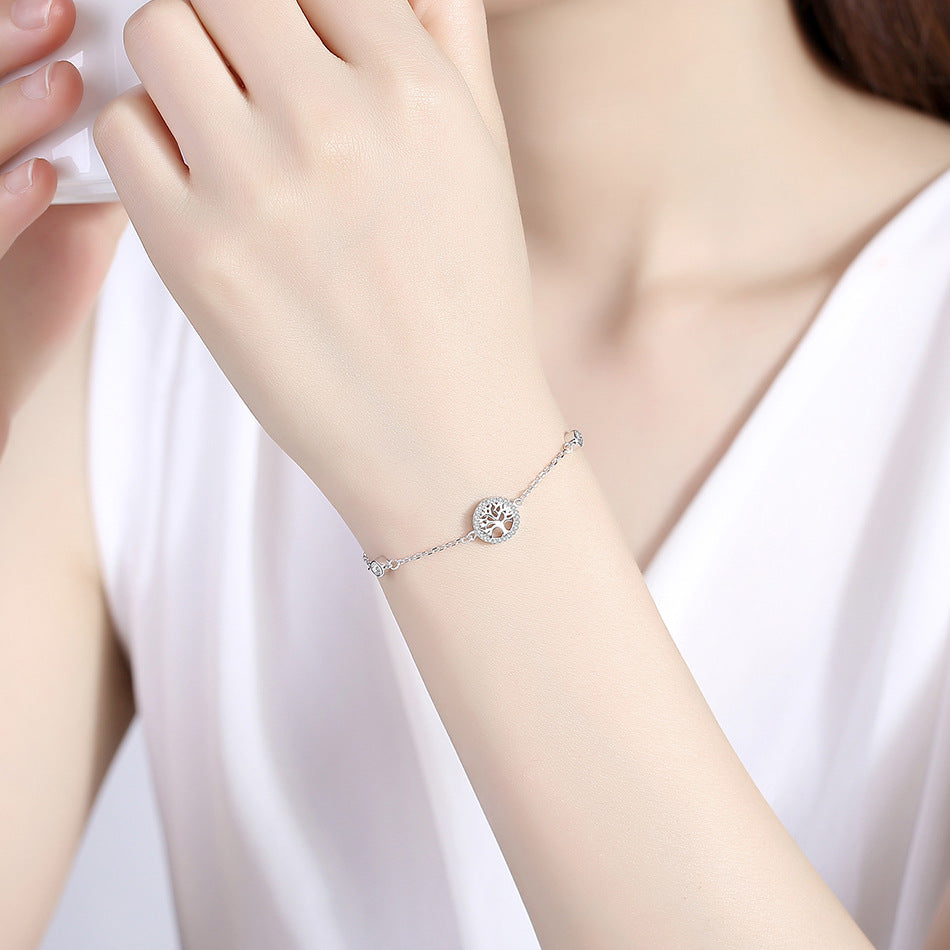 Veyra Lebensbaum Armband – 925 Silber mit Zirkonia Damen