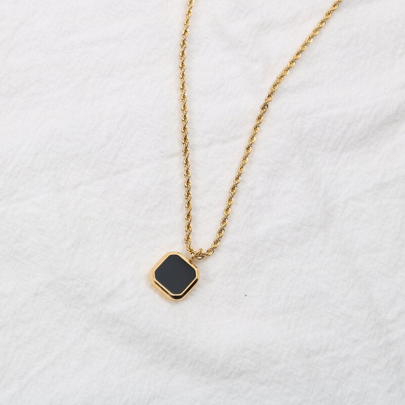 Veyra Halskette Black Onyx – Titanstahl Minimalist