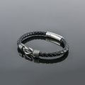 Veyra Herrenarmband Leder & Edelstahl – Geflochten