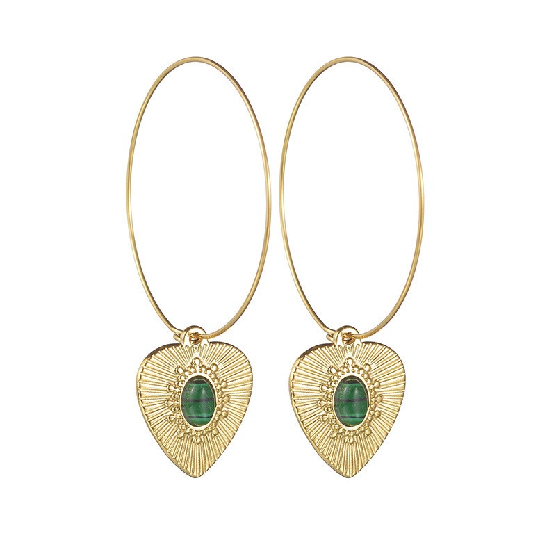 Veyra Heart Pendant Earrings – Vintage French Style