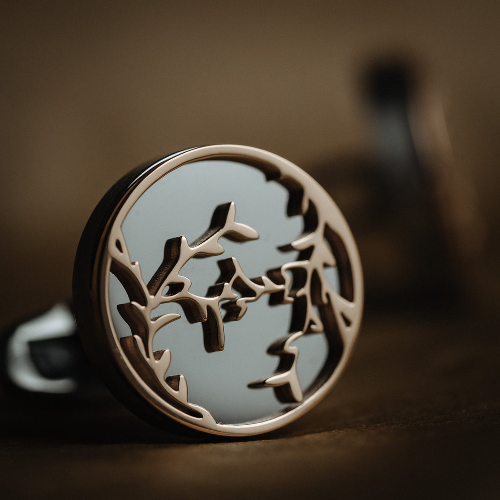 Veyra Manschettenknöpfe Silber & Braun – Eleganz für den Herrn