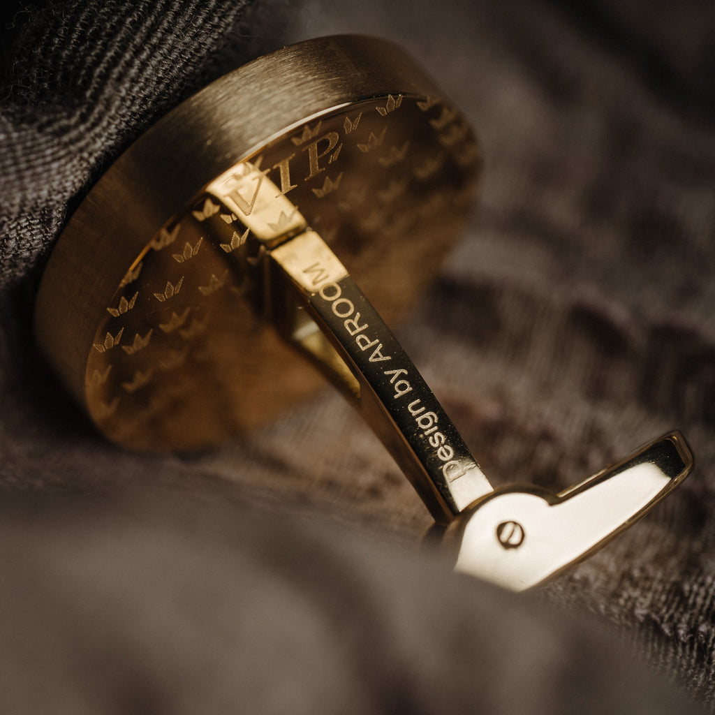 Veyra Manschettenknöpfe Gold & Schwarz – Zeitlose Eleganz für Männer