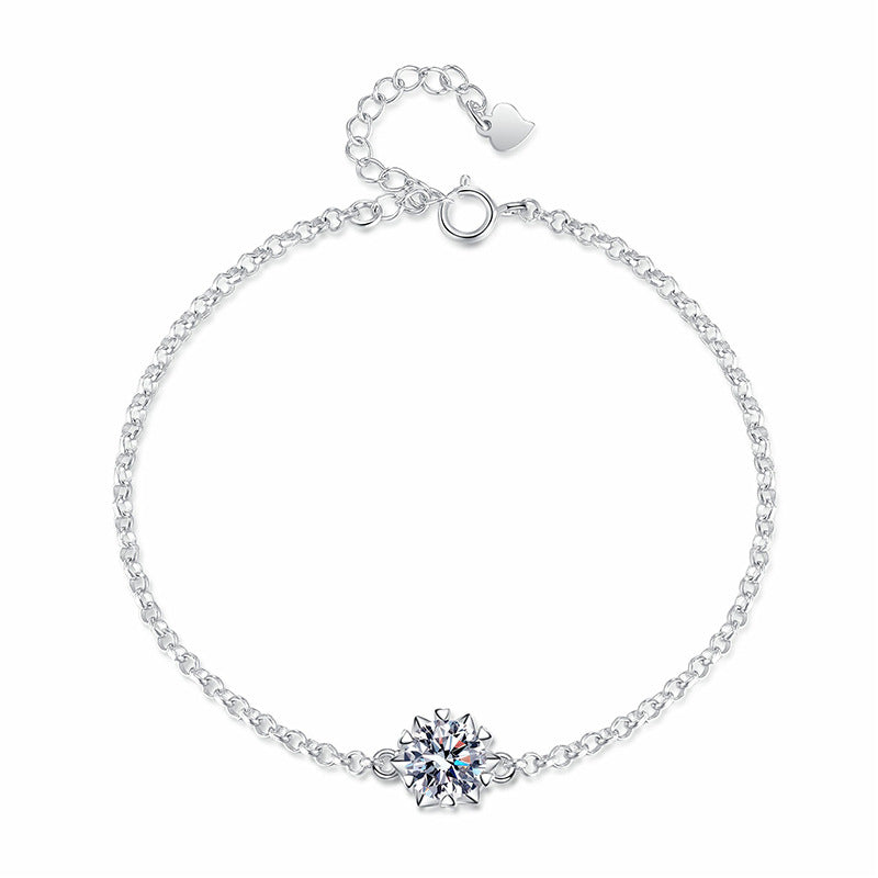 Veyra Schneeflocken Armband – Moissanit 925 Silber