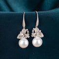 Veyra Flame Pearl Drop Earrings with Zirconia – 999 Sterling Silver