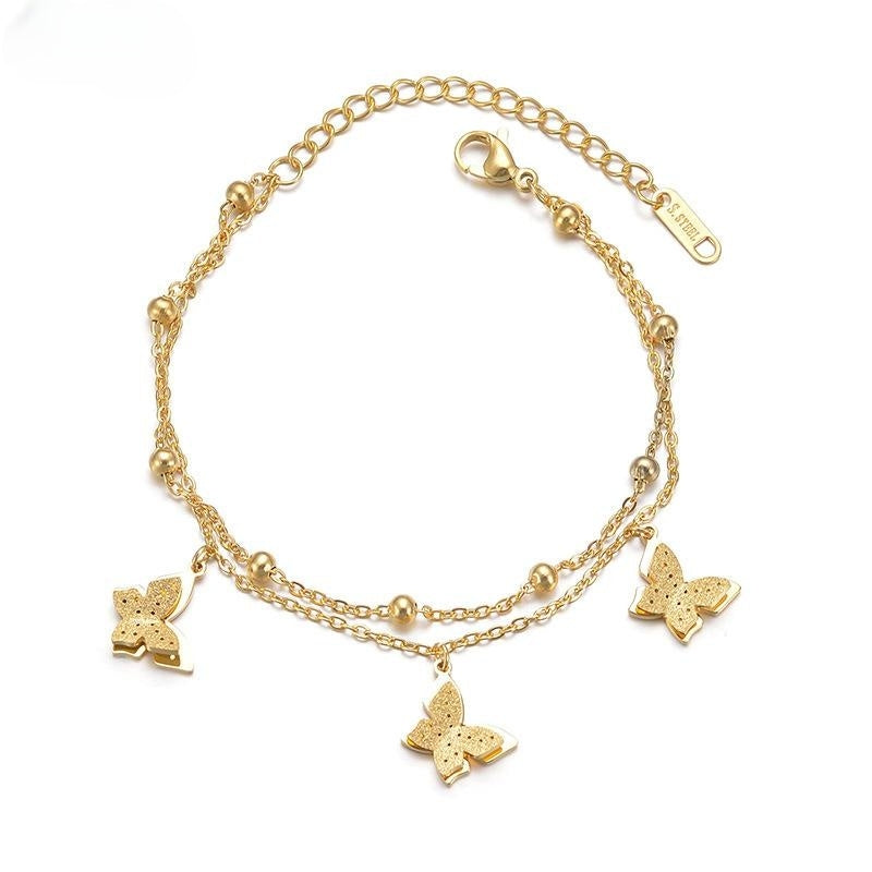 Veyra Butterfly Bracelet – 14K Gold Titanium Steel Double Layer