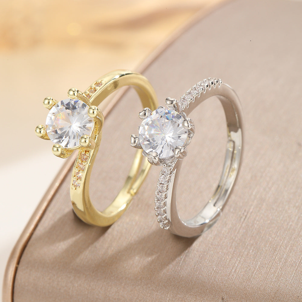 Veyra Ring mit Zirkonia – Größenverstellbar in Gold & Weißgold