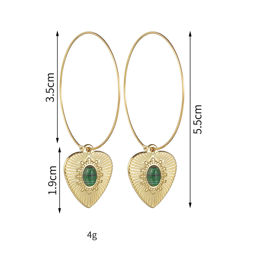 Veyra Heart Pendant Earrings – Vintage French Style