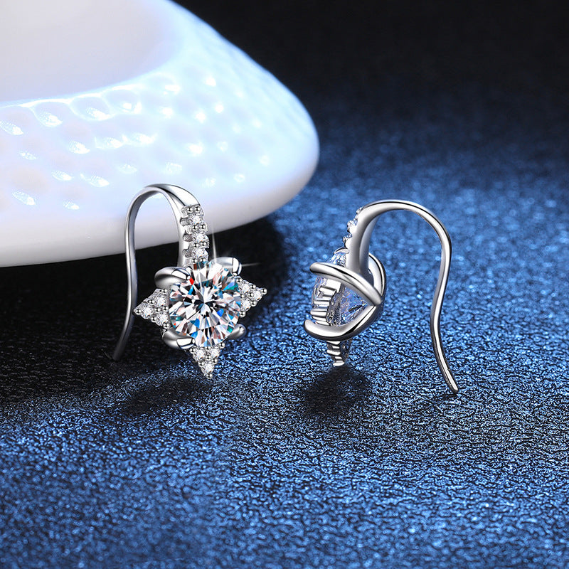 Veyra Achteck-Stern Ohrstecker Moissanit – 925 Sterling Silber