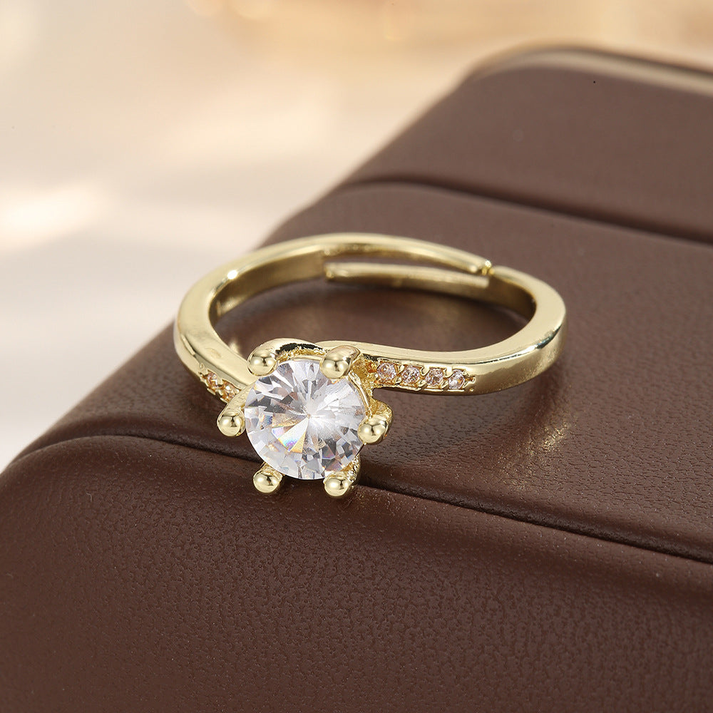 Veyra Ring mit Zirkonia – Größenverstellbar in Gold & Weißgold