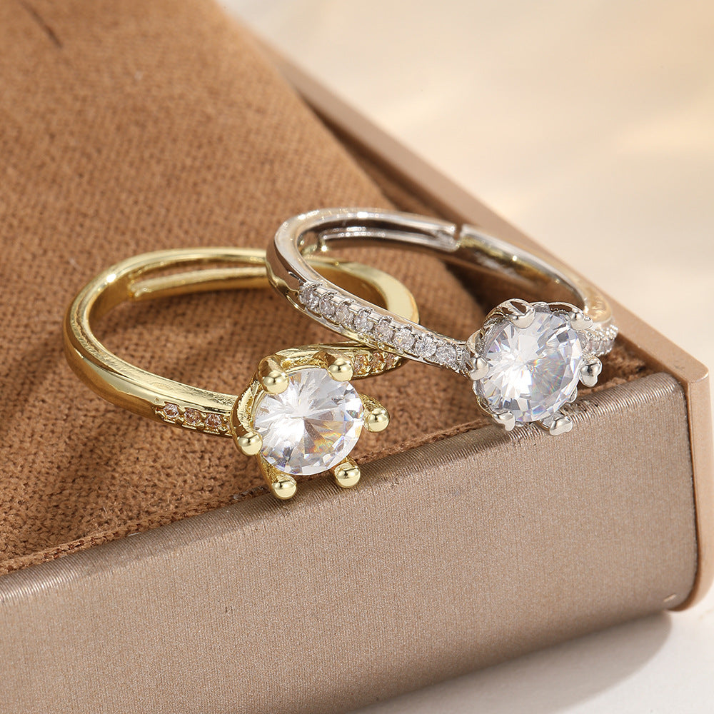 Veyra Ring mit Zirkonia – Größenverstellbar in Gold & Weißgold