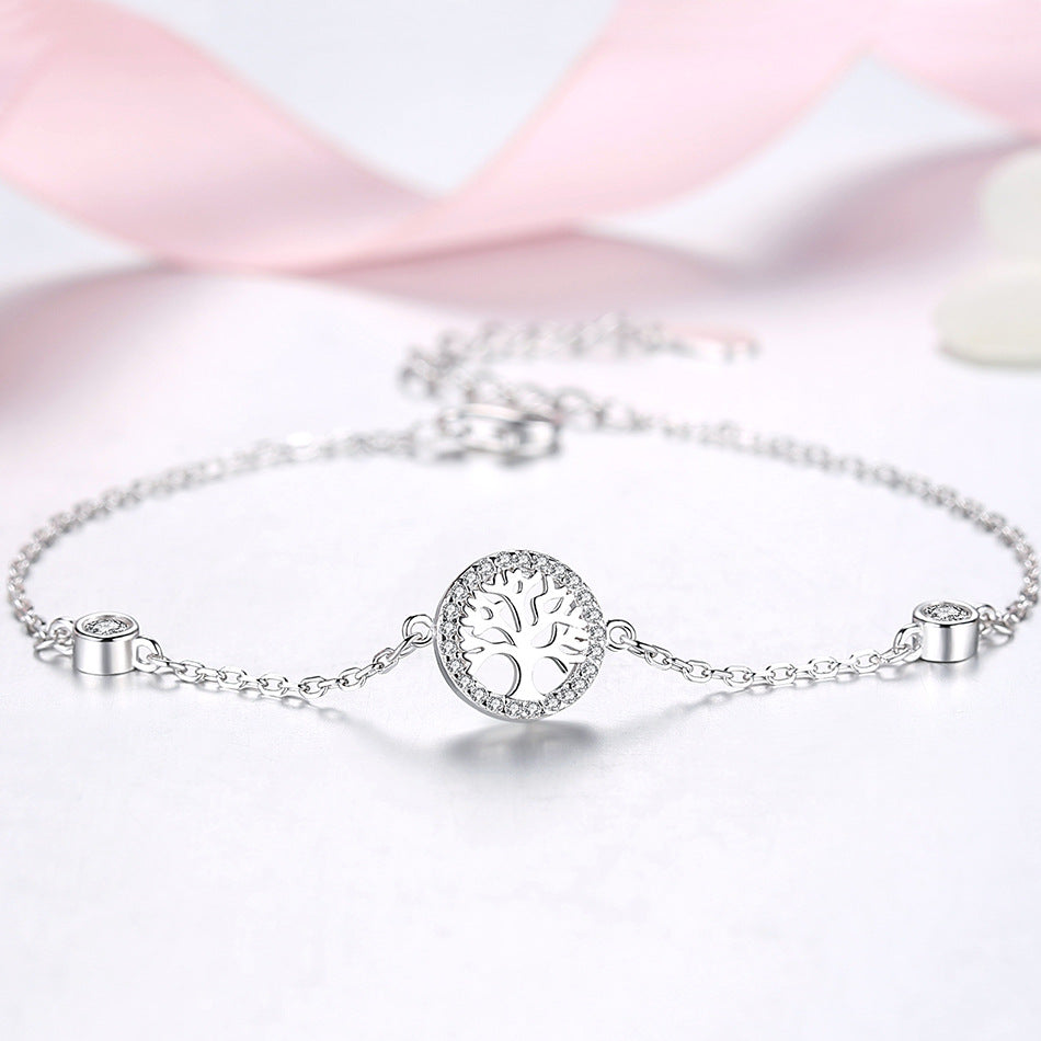 Veyra Lebensbaum Armband – 925 Silber mit Zirkonia Damen