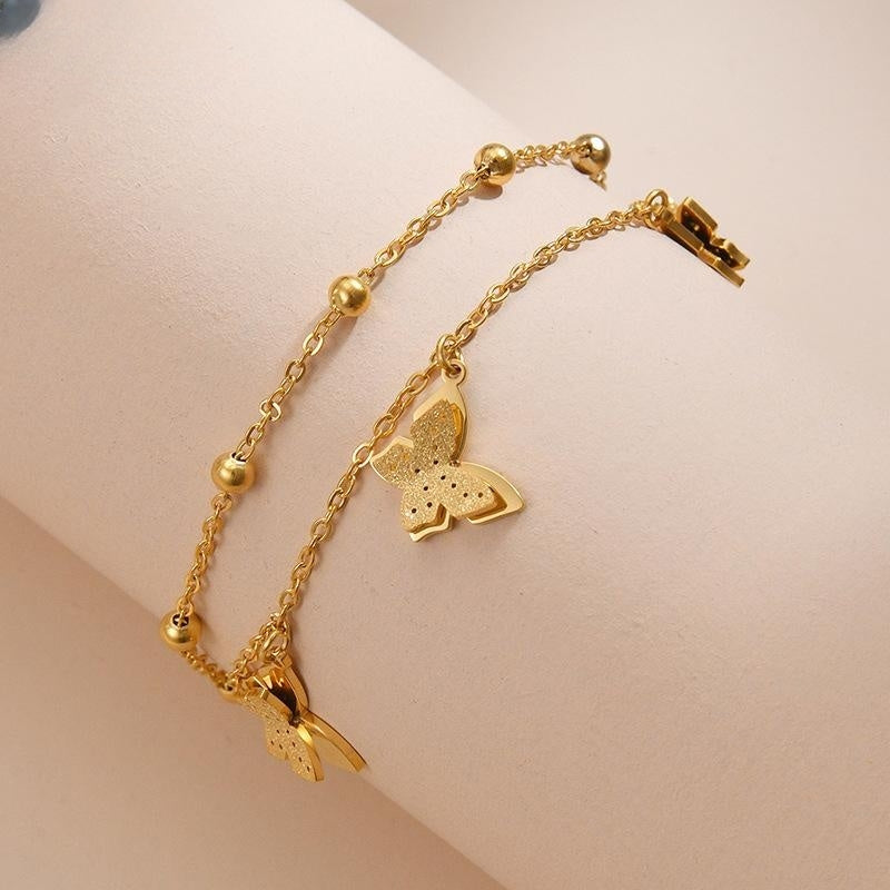 Veyra Butterfly Bracelet – 14K Gold Titanium Steel Double Layer