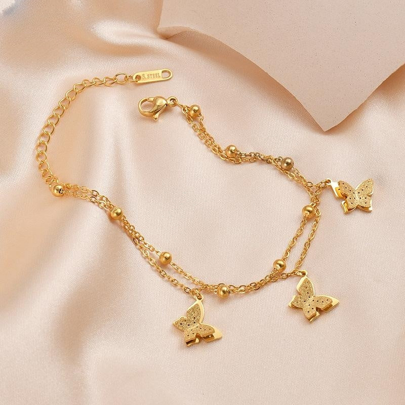 Veyra Butterfly Bracelet – 14K Gold Titanium Steel Double Layer