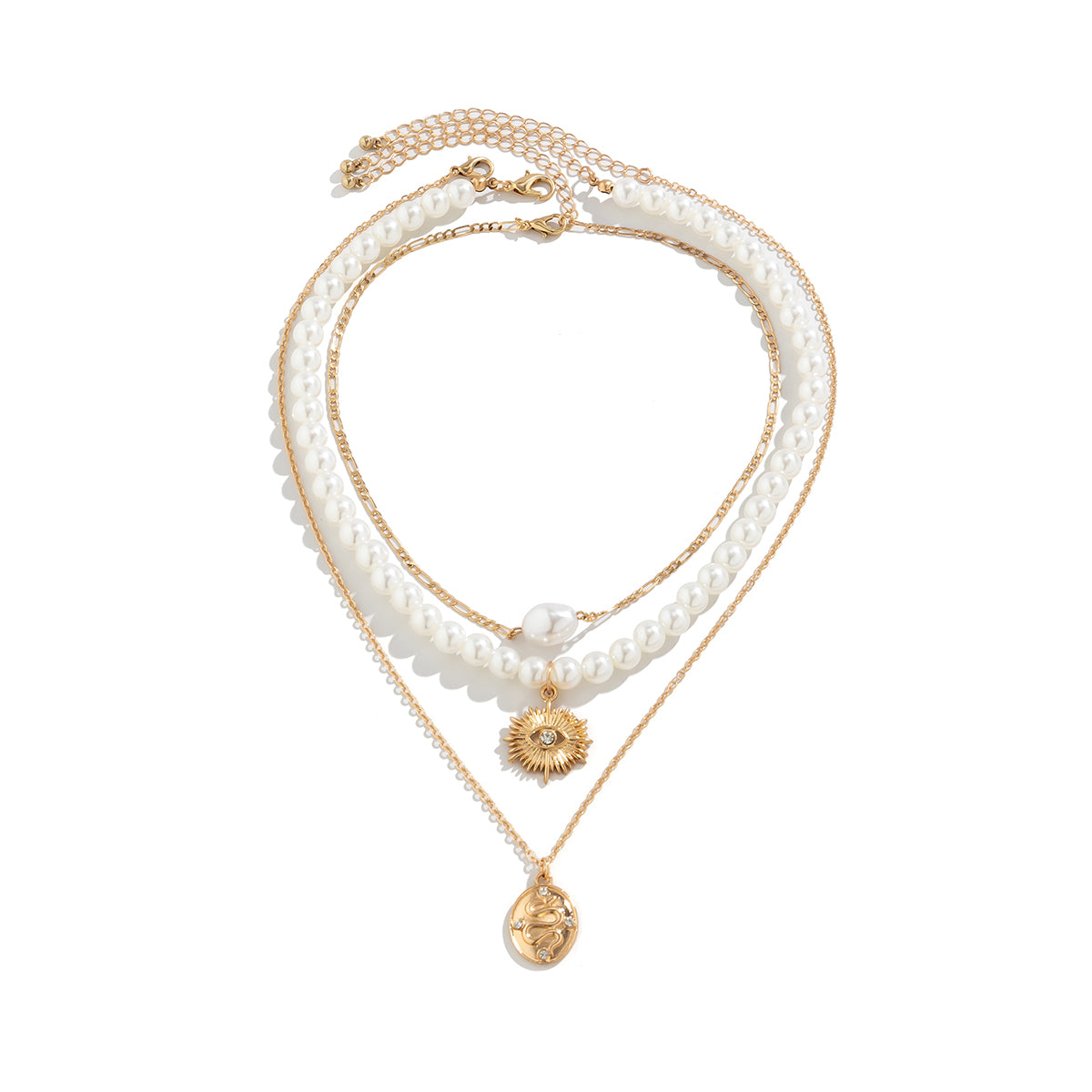 Veyra Starfish & Pearl Necklace Set - 3-piece