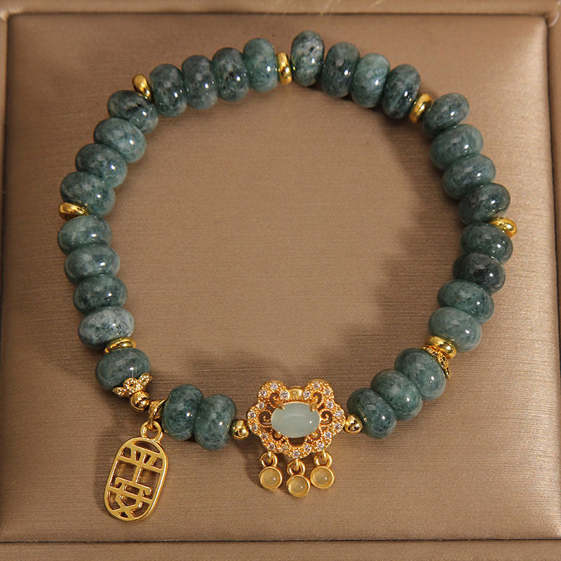 Veyra Damenarmband Jade – Natürlicher Smaragd Abakus