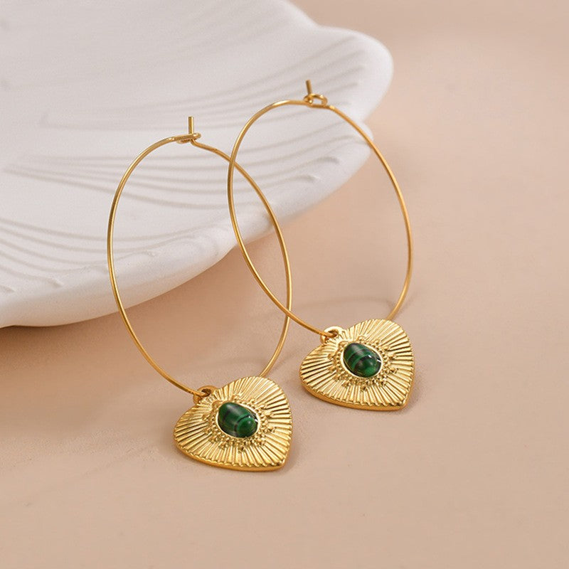 Veyra Heart Pendant Earrings – Vintage French Style
