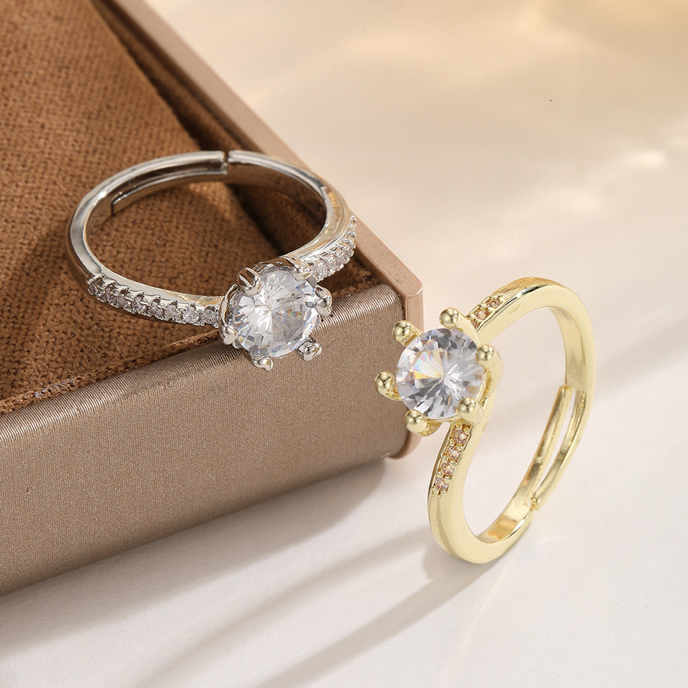 Veyra Ring mit Zirkonia – Größenverstellbar in Gold & Weißgold