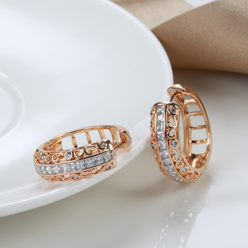 Veyra Ohrringe Roségold – Zirkonia Clip-On
