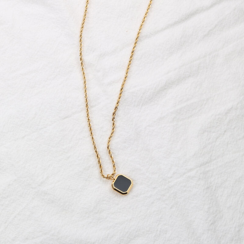 Veyra Halskette Black Onyx – Titanstahl Minimalist