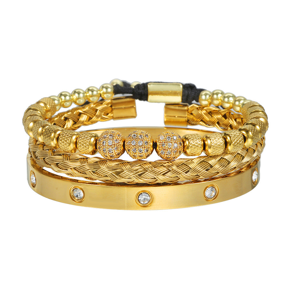 Veyra Gewebtes Edelstahl Armband Set – 3-teilig Herren