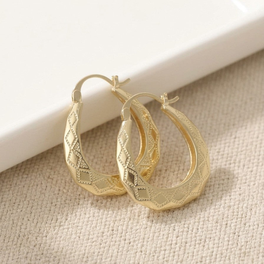 Veyra Geometric Oval Hoop Earrings – Bohemian Women's Earrings