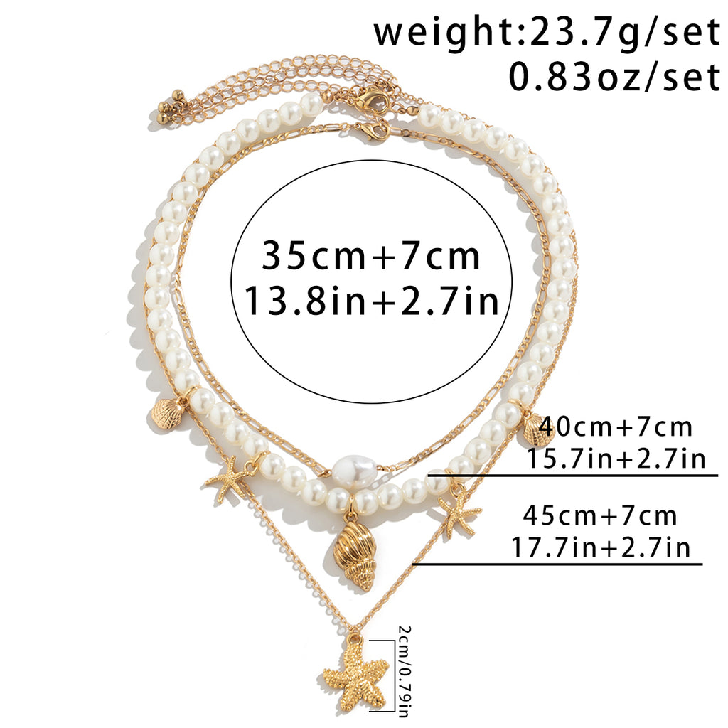 Veyra Halsketten-Set Seestern & Perle – 3-teilig
